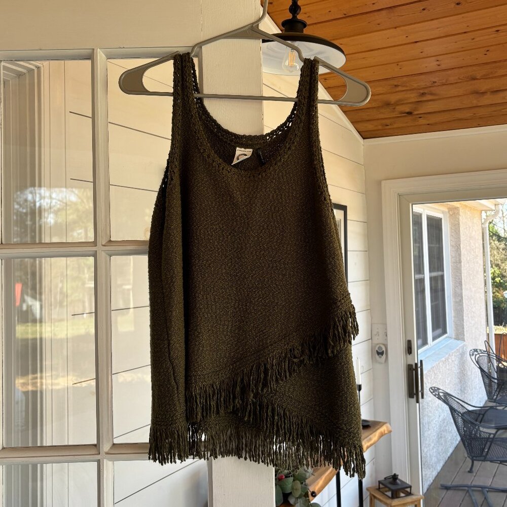 Anthropologie Green Sweater Tank Top - Size Small
